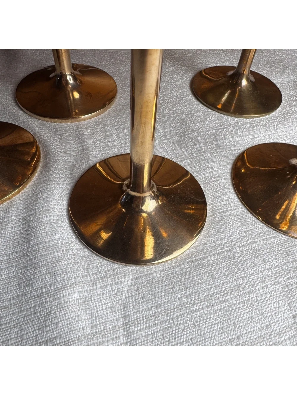 Vintage Solid Brass Wine Goblets Set of 2 7” Stemware Wedding Toasting